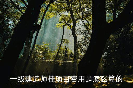 一级建造师挂项目费用是怎么算的