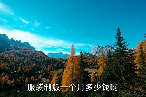 服装制版一个月多少钱啊