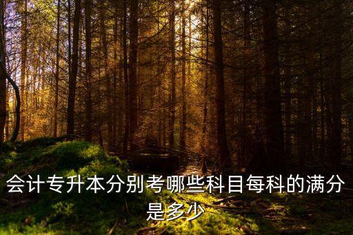 会计专升本一门满分多少，专升本会计学考试科目总分是多少