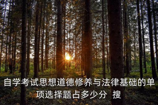 自学考试思想道德修养与法律基础的单项选择题占多少分  搜
