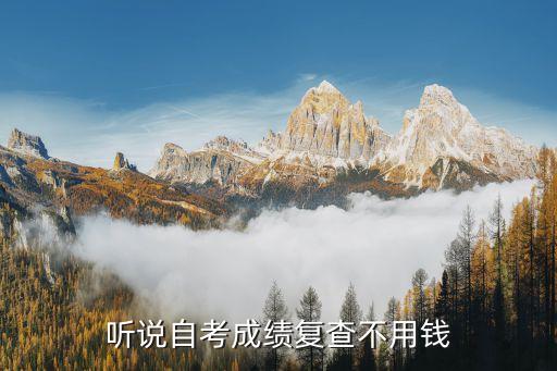 听说自考成绩复查不用钱