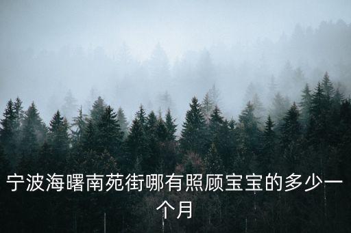宁波育婴师多少钱一月，宁波海曙南苑街哪有照顾宝宝的多少一个月