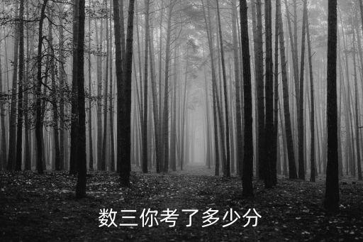 数三你考了多少分
