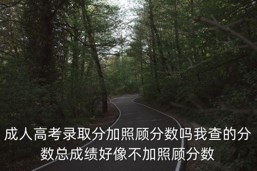 成人高考录取分加照顾分数吗我查的分数总成绩好像不加照顾分数