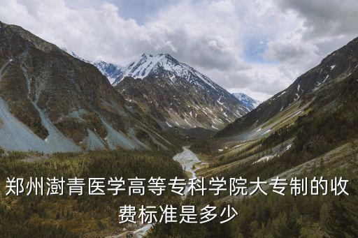 郑州澍青医学高等专科学院大专制的收费标准是多少