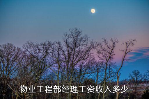 物业工程部经理工资收入多少