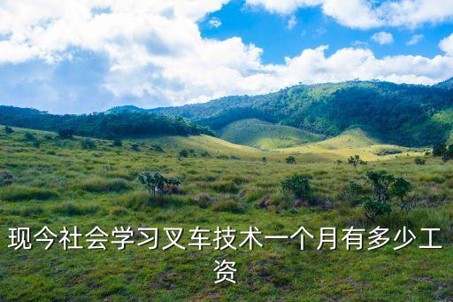 现今社会学习叉车技术一个月有多少工资