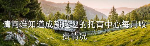 请问谁知道成都这边的托育中心每月收费情况