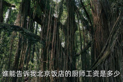 谁能告诉我北京饭店的厨师工资是多少