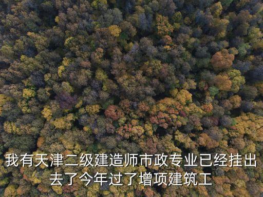 我有天津二级建造师市政专业已经挂出去了今年过了增项建筑工