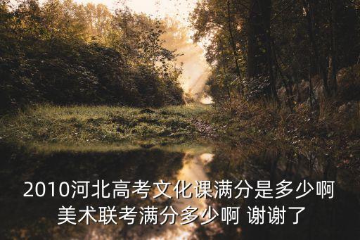 河北美术联考总分多少，河北省08年艺术联考总分是多少