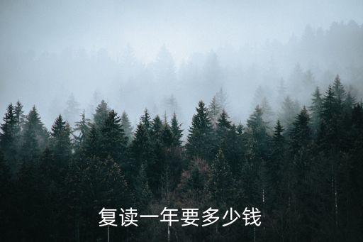 复读一年要多少钱
