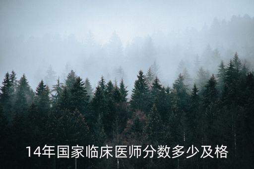 14年国家临床医师分数多少及格