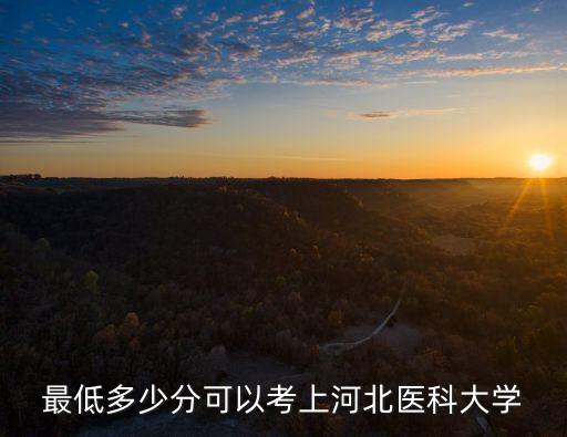 最低多少分可以考上河北医科大学