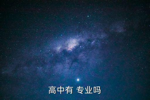 高中有 专业吗