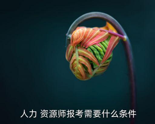  人力 资源师报考需要什么条件
