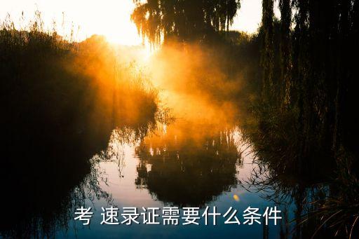考 速录证需要什么条件