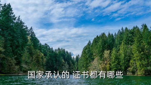 国家承认的 证书都有哪些