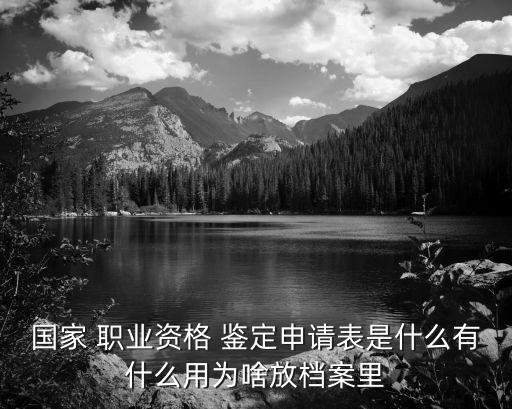 国家 职业资格 鉴定申请表是什么有什么用为啥放档案里