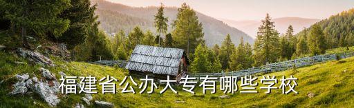  福建省公办大专有哪些学校