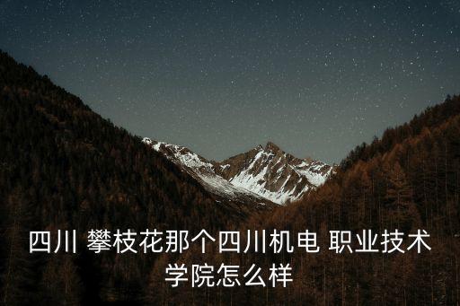 四川 攀枝花那个四川机电 职业技术学院怎么样
