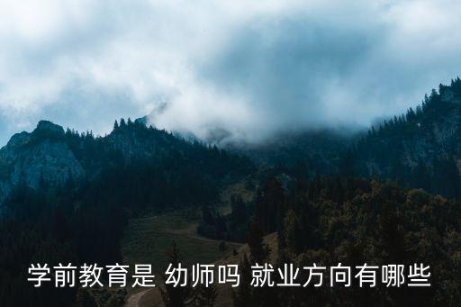 学前教育是 幼师吗 就业方向有哪些