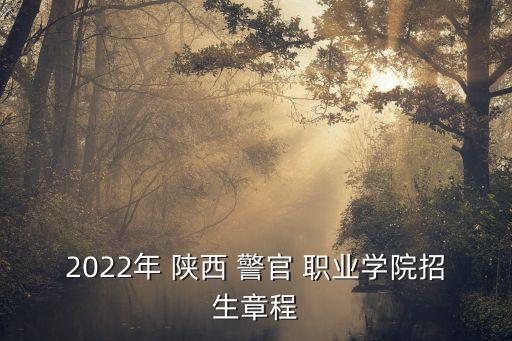 2022年 陕西 警官 职业学院招生章程