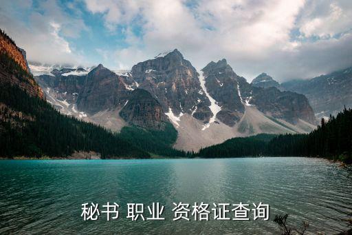 秘书 职业 资格证查询