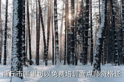 商丘市哪里可以免费培训面点师资格证