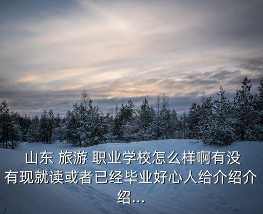  山东 旅游 职业学校怎么样啊有没有现就读或者已经毕业好心人给介绍介绍...