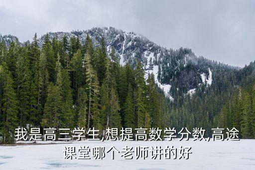 我是高三学生,想提高数学分数,高途课堂哪个老师讲的好