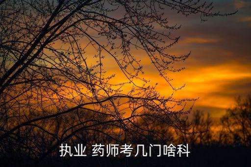 执业 药师考几门啥科
