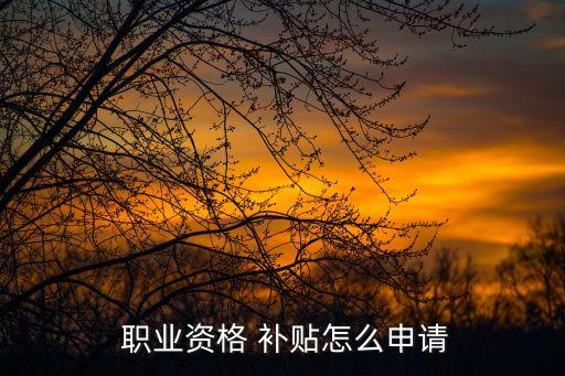 职业技能补贴