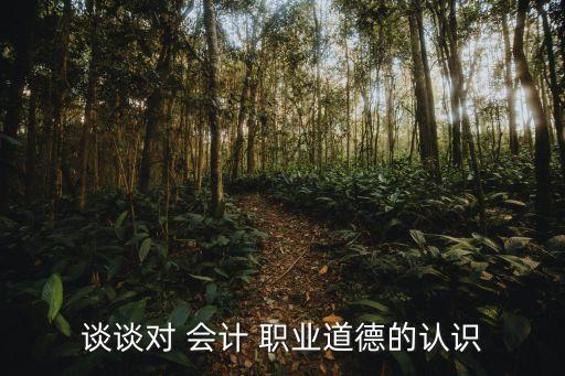 谈谈对 会计 职业道德的认识