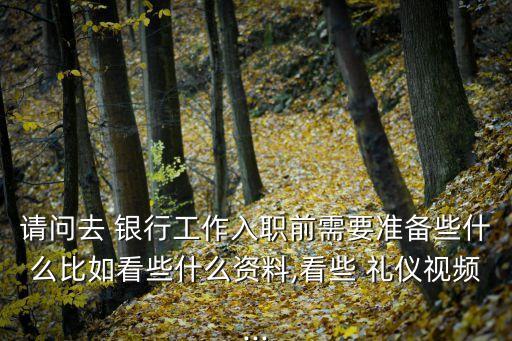 请问去 银行工作入职前需要准备些什么比如看些什么资料,看些 礼仪视频...