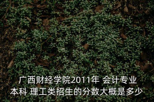  广西财经学院2011年 会计专业本科 理工类招生的分数大概是多少