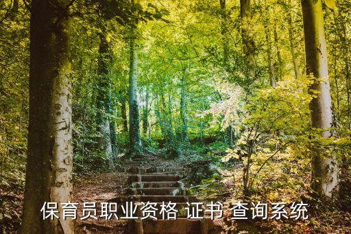 保育员职业资格 证书 查询系统