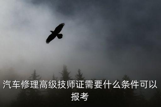 汽车修理高级技师证需要什么条件可以报考