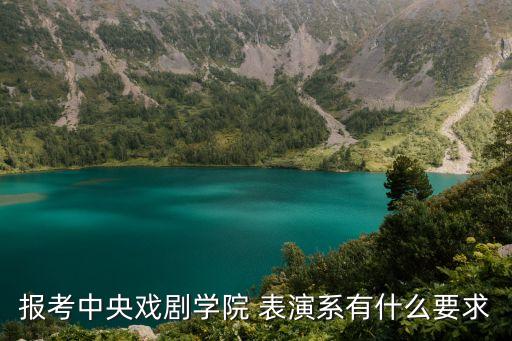 报考中央戏剧学院 表演系有什么要求