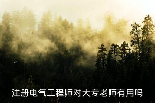 注册电气工程师对大专老师有用吗