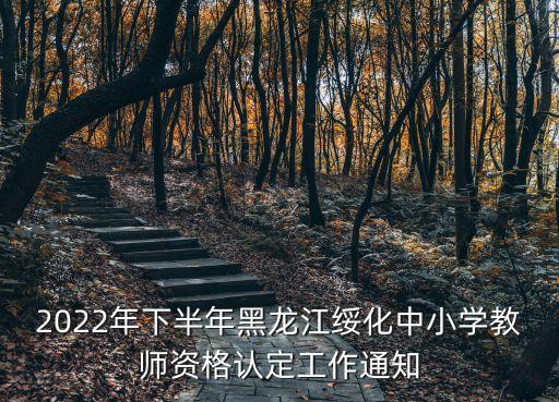 2022年下半年黑龙江绥化中小学教师资格认定工作通知