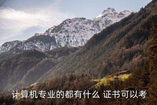  计算机专业的都有什么 证书可以考