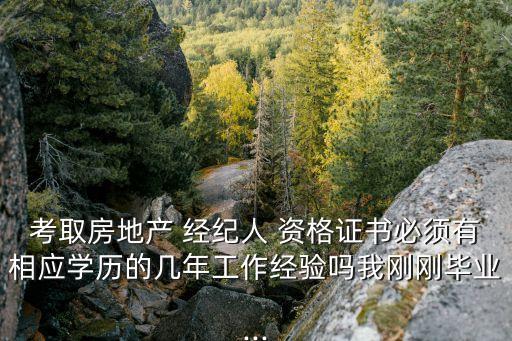考取房地产 经纪人 资格证书必须有相应学历的几年工作经验吗我刚刚毕业...