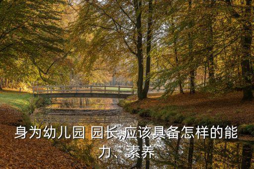 身为幼儿园 园长,应该具备怎样的能力、素养