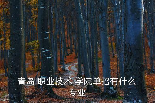  青岛 职业技术 学院单招有什么 专业