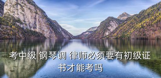 考中级 钢琴调 律师必须要有初级证书才能考吗