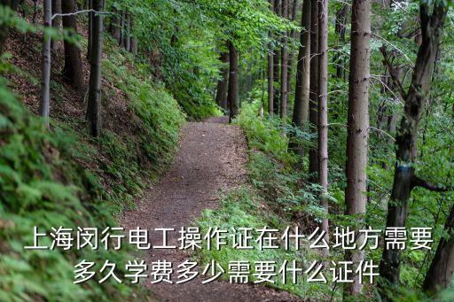  上海闵行电工操作证在什么地方需要多久学费多少需要什么证件