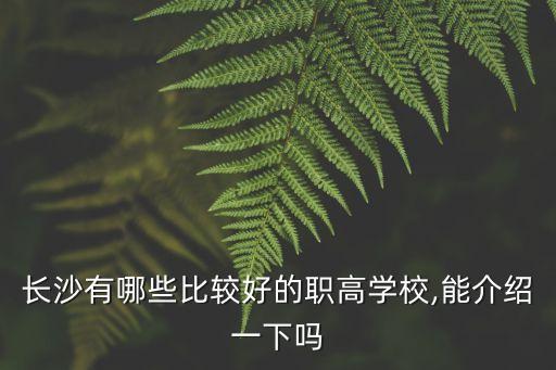 长沙有哪些比较好的职高学校,能介绍一下吗