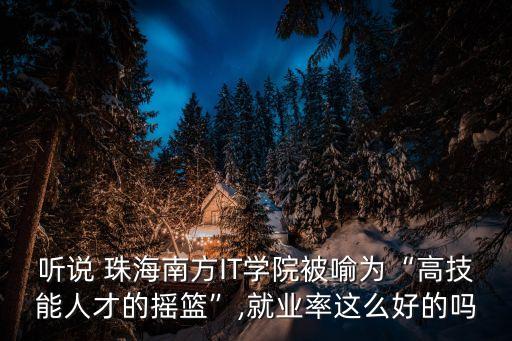 听说 珠海南方IT学院被喻为“高技能人才的摇篮”,就业率这么好的吗