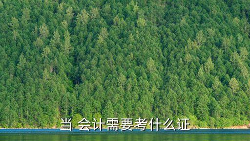 当 会计需要考什么证